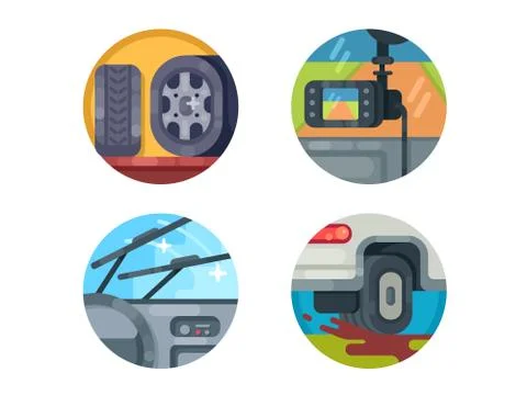 Set of auto icons Stock Illustration