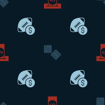 Set Automated teller machine and money, Game dice and American football bet.. 스톡 일러스트
