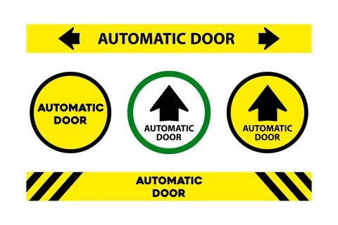 Set of the automatic door stickers Stock Illustration