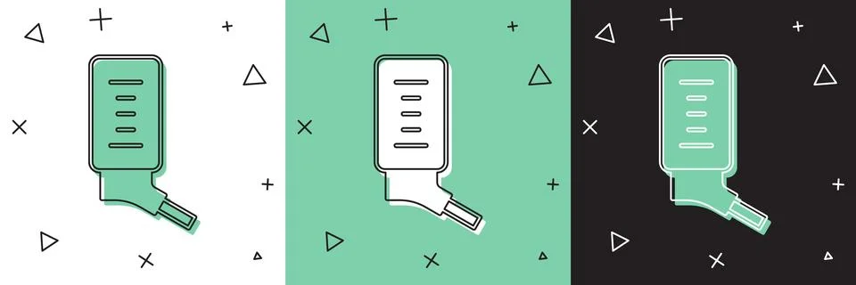 Set Automatic drinker for small pets icon isolated on white and green, blac.. Illustrazione stock