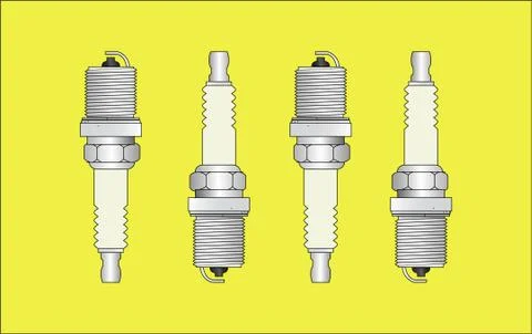 Set of automobile ignition sparks Stock Illustration