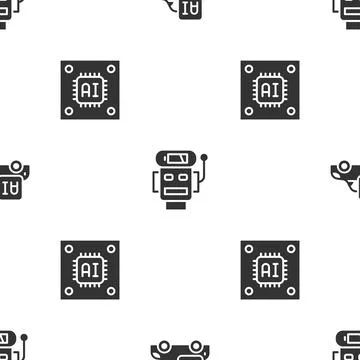 Set Autonomous smart car, Robot low battery charge and Processor with Stockillustratie