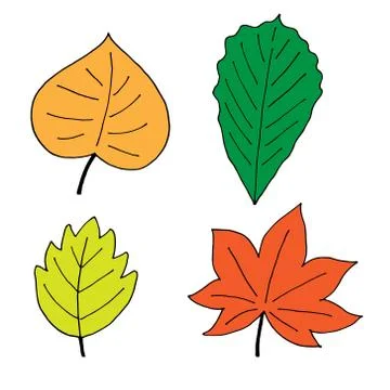 Set of autumn elements, hand drawn doodle style illustrations Stock Illustration