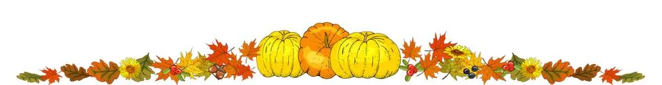 Set of autumn elements isolated on white background. Pumpkins, leaves 스톡 일러스트