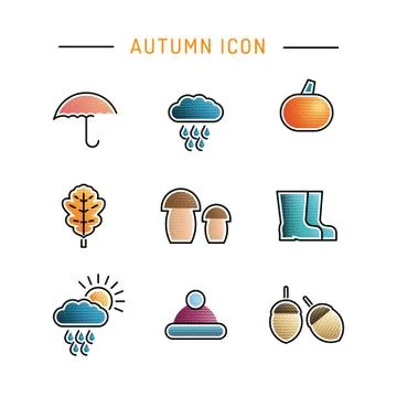 Set autumn icon Stock Illustration