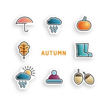 Set autumn icon Stock Illustration