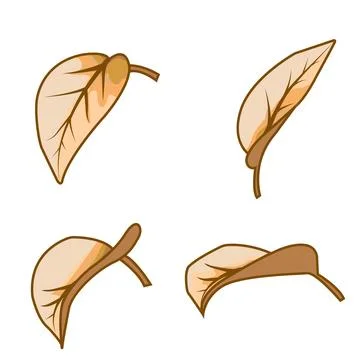 A set of autumn leaves in vector style with soft gradients and smooth contour Stock Illustration