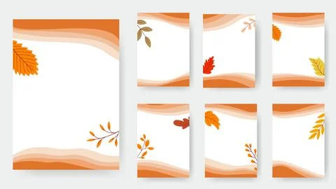Set of autumn text document layouts in uniform style Stock Illustration