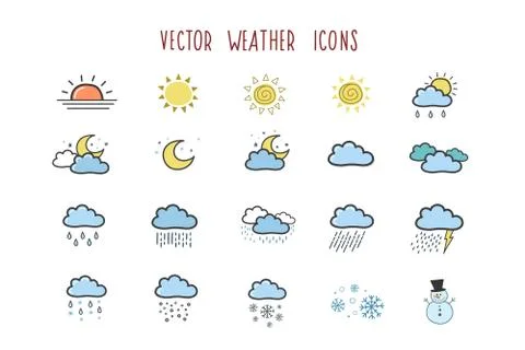 Set of autumn things. Vector freehand drawing in doodle style. Vector icons Stock Illustration