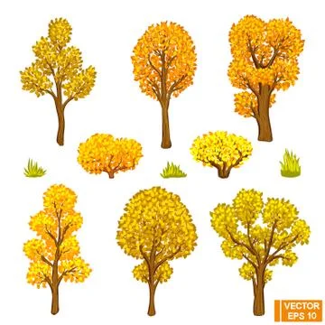 Set of autumn trees Иллюстрация