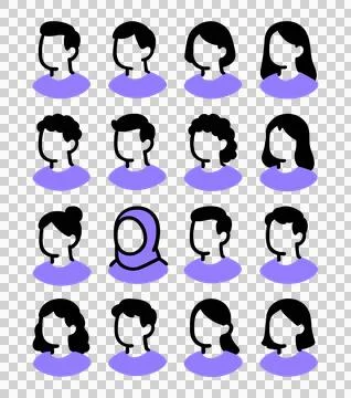 Set of avatar cartoon user profile image collection for UI mobile Male and femal Stock Photos
