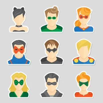Set of avatar stickers Illustration