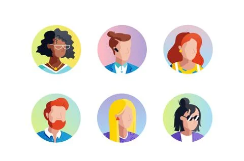 Set Avatars icons Stock Illustration