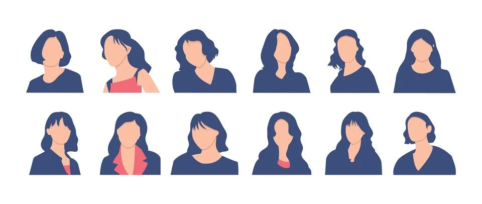 Set of avatars of women Stock Illustration