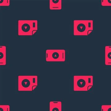 Set AVI file document and Online play video on seamless pattern. Vector 库存插图