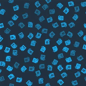 Set AVI file document, PSD, WAV and GIF on seamless pattern. Vector Illustrazione stock