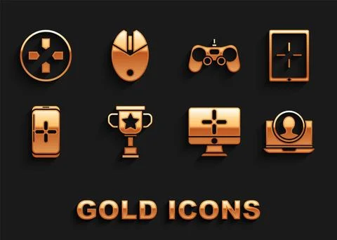Set Award cup, Tablet, Create account screen, Computer monitor, Smartphone .. Stock Illustration