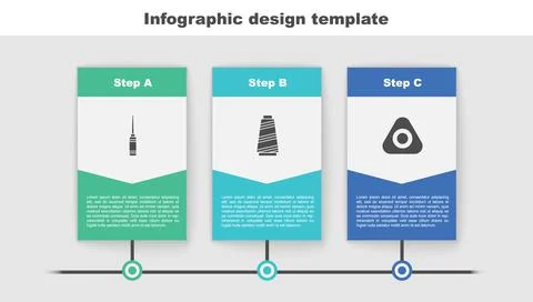 Set Awl tool, Sewing thread and chalk. Business infographic template. Vector イラスト素材