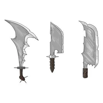 Set of axes. Vector illustrations. Isolated objects on a white background. Stock Illustration