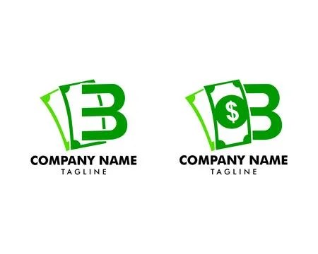 Set of B logo money flat logo vector template Stock Illustration