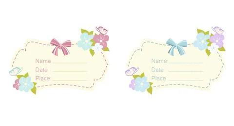 Set of babe shower card Stock Illustration