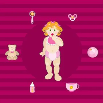 Set baby elements Stock Illustration