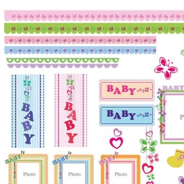 Set BABY elements Stock Illustration