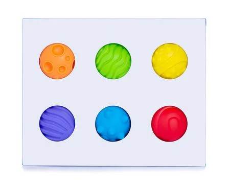 A set of baby multi-colored sensory balls Stock Photos