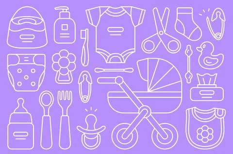 Set of Baby things Stock Illustration