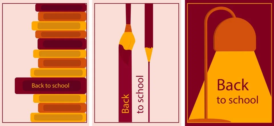 Set of Back to School background. Education banner. Autumn vector Stock Illustration