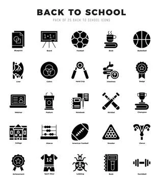 Set of Back To School icons. Vector Illustration. Stock Illustration