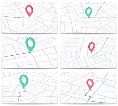 Set of backdrops map. Abstract background. View from above. Navigate mapping Stock Illustration