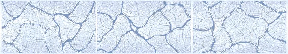 Set of backdrops map. Abstract Flat style, background. View from above. Navigate Stock Illustration