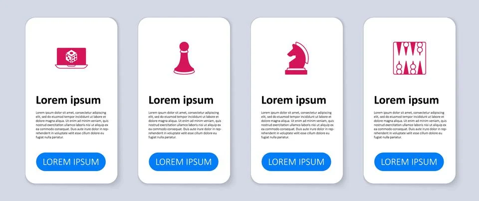 Set Backgammon board, Chess, pawn and Game dice. Business infographic template Stock Illustration