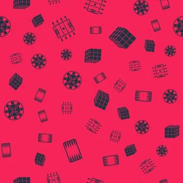 Set Backgammon board, Hockey table, Casino roulette wheel and Rubik cube on Stock Illustration