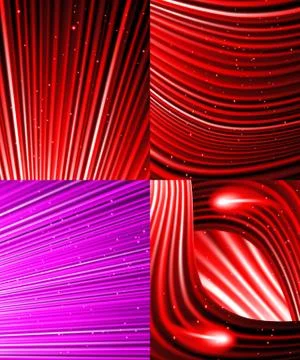 Set of background colourful luminous rays. Vector Illustrazione stock