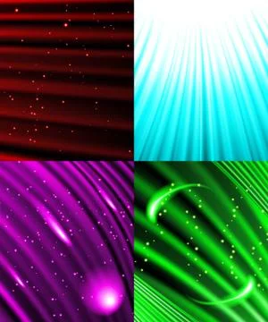 Set of background colourful luminous rays. Vector 스톡 일러스트