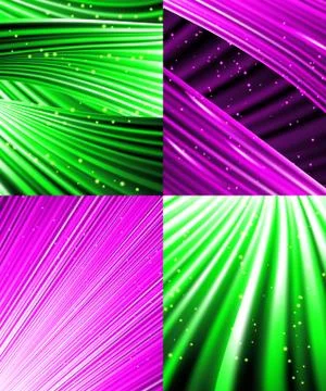 Set of background colourful luminous rays. Vector Stock Illustration