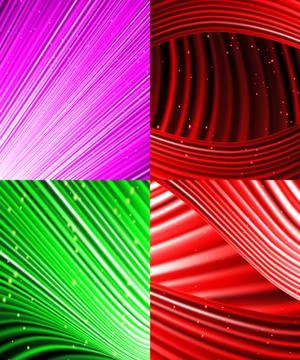 Set of background colourful luminous rays. Vector 스톡 일러스트