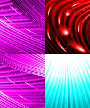 Set of background colourful luminous rays. Stock Illustration