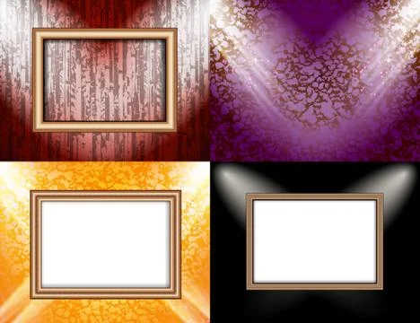 Set of Background with frames and spotlights. Vector Stockillustratie