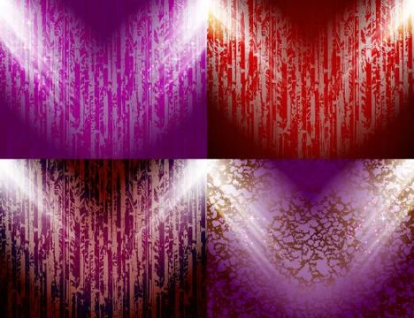 Set of Background with frames and spotlights. Vector Illustrazione stock