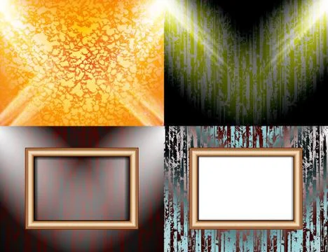 Set of Background with frames and spotlights. Vector Stockillustratie