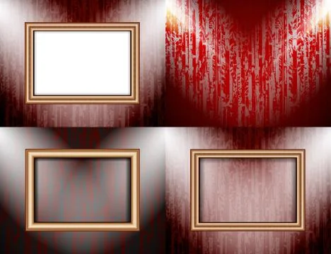 Set of Background with frames and spotlights. Vector 스톡 일러스트