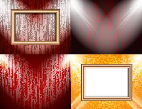 Set of Background with frames and spotlights. Vector Illustrazione stock