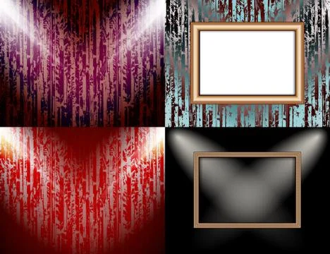 Set of Background with frames and spotlights. Vector Illustrazione stock