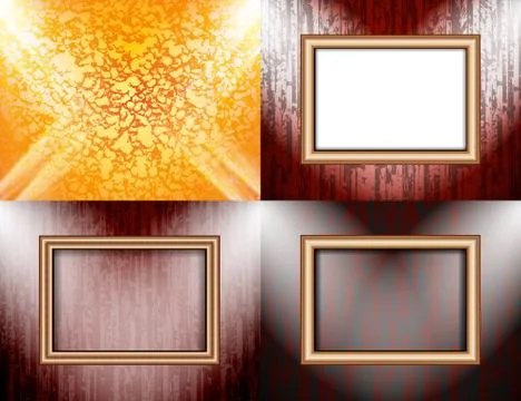 Set of Background with frames and spotlights. Vector Illustrazione stock