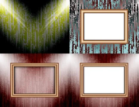 Set of Background with frames and spotlights. Illustrazione stock