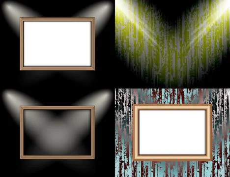 Set of Background with frames and spotlights. Illustrazione stock