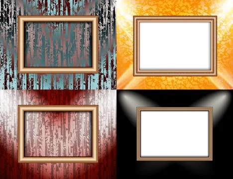 Set of Background with frames and spotlights. Illustrazione stock